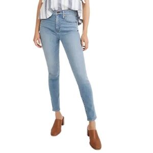 Madewell Women's 10" High-Rise Skinny Jeans, Light Blue Wash, Size 28 Tall